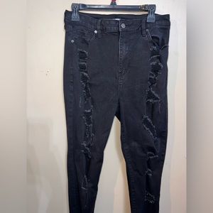 Fashion Nova Black Ripped Skinny Jeans